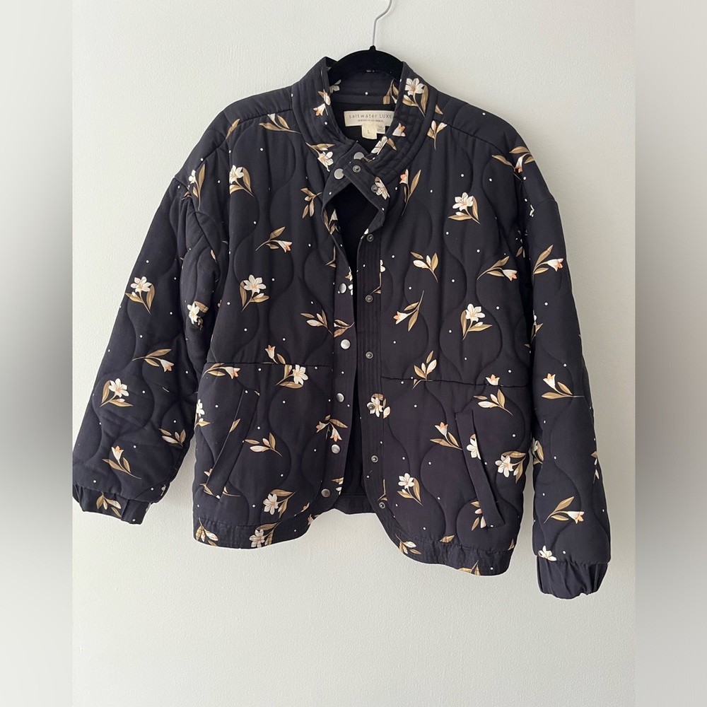 Saltwater Luxe quilted floral jacket L